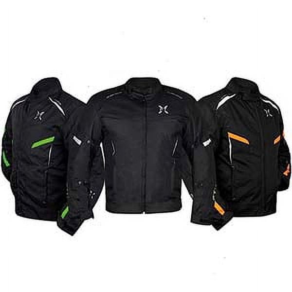 FTX Motorcycle Jacket For Men Waterproof Riding Jacket Textile Windproof Men's Safety Jacket Textile Motorbike CE Armored All Season Hi-Vis Reflective Jacket (Black/Yellow Fluorescent, xx_l)