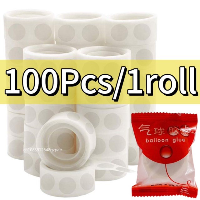 Cinta adhesiva transparente de doble cara, pegamento para globos, adhesivo de puntos, globos para fiesta de boda y cumpleaños, pegatina de pegamento, soporte para fotos, arco