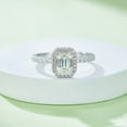 thumbnail image 4 of 1 Carat Emerald Cut Moissanite Engagement Ring - Bridal Ring - Diamond Promise Ring-18k White Gold over Silver, 4 of 4