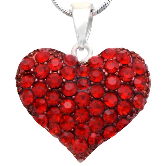 Small Love Red Heart Valentine's Day Pendant Necklace Charm Lady Woman Jewelry
