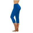 thumbnail image 2 of ZyeKqe Capri Leggings for Women Summer Cropped High Waist Yoga Pants Comfy Stretchy Silm Fitted Capris, 2 of 8