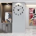 thumbnail image 2 of Reloj de pared moderno Yuarrent sin marco silencioso luminoso acrílico espejo 40cm Negro, 2 of 6
