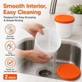 thumbnail image 6 of Premium Ice Cream Containers (2 Pack - 1 Quart Each) Perfect Freezer Storage Tubs Container with Silicone Lids for Ice Cream, Sorbet and Gelato - Orange, 6 of 10
