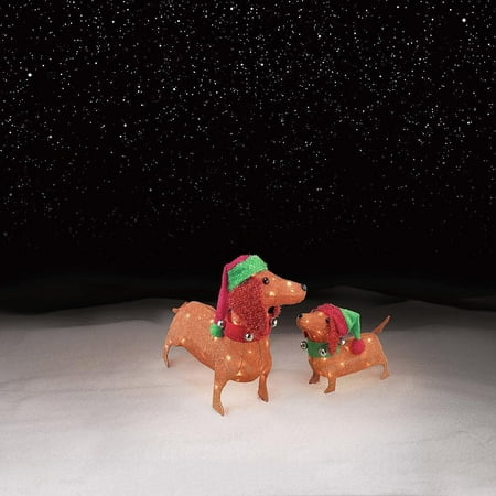 christmas dachshund wiener dogs of 2 w santa hat lighted christmas dachshund wiener dogs of 2 w santa hat lighted