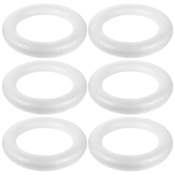PAMINGONO 6pcs White Foam Wreath Forms for DIY Crafts Party Decorations Smooth and Easy to Handle