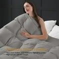 thumbnail image 3 of King Size Feather Down Comforter - All Season Dark Grey Duvet Insert, Lightweight Box Stitched, Fluffy Breathable, Ultra Soft Quiet Hotel Style with 8 Tabs(90" x 106"), 3 of 7