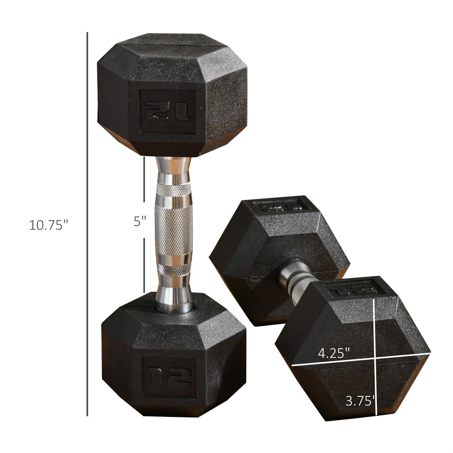 Demi Bonn Rubber Dumbbell Set for No Rolling for Women or Men Home Gym Workout