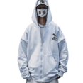 thumbnail image 1 of Niepce Inc Japanese Streetwear White Men's Gothic Zip Up Hoodie Jacket, 1 of 8