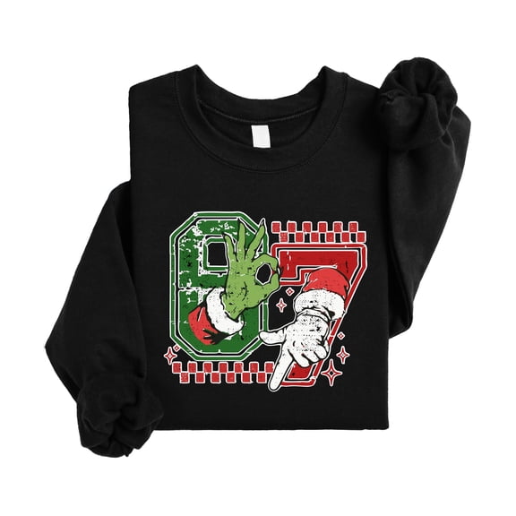 Six Seven Trendy Sweatshirt for Women, Men and Youth Trendy 6 7 Holiday Sweater Black Sweatshirt Adult Large
