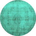 thumbnail image 1 of Ahgly Company Machine Washable Indoor Round Persian Turquoise Blue Traditional Area Rugs, 3' Round, 1 of 4