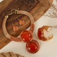 thumbnail image 3 of 3PCS/Set Aluminum Wire Jewelry Resin Round Bead Necklace and Earring Bangle Set for Women Colorful Fashion Costume Accessory for Weddings Parties Everyday Wear, 3 of 3