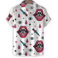 thumbnail image 3 of Camisa hawaiana con estampado 3D creativo de ojos y labios para hombre, blusa de solapa de manga corta, camisetas casuales de verano para vacaciones de calle, camisas de gran tamaño, 3 of 5