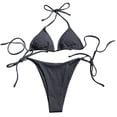 thumbnail image 1 of Aayomet Swimming Suits for Women Three Point Small Split Swimwear Bikini (Black, M), 1 of 3
