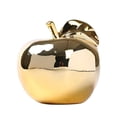 thumbnail image 5 of ZHAOCHENG pieza de figuras de cerámica de manzana dorada, adornos navideños, accesorios de decoración de escritorio para el hogar y la oficina, 1 pieza de adornos navideños, 5 of 5