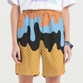 thumbnail image 4 of OSOLU Boys Shorts Casual Ice Cream Print Athletic Gym Elastic Waist with Pockets Summer Sports Outdoor Home Wear Stylish Travel Shorts, 4 of 4