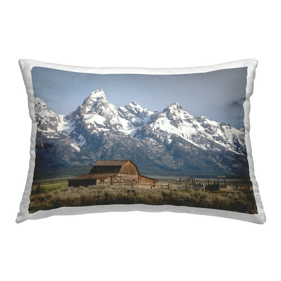 Stupell Industries Rural Mountain Cabin Decorative Printed Throw Pillow, 14 x 20