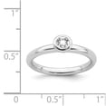 thumbnail image 5 of White Sterling Silver Ring Band Stackable Topaz Round, 5 of 5