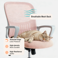 thumbnail image 5 of Aidoly Breathable Mesh Office Chair with Lumbar Support - Adjustable Swivel Desk Chair for Home & Professional Workspaces, Pink, 5 of 7