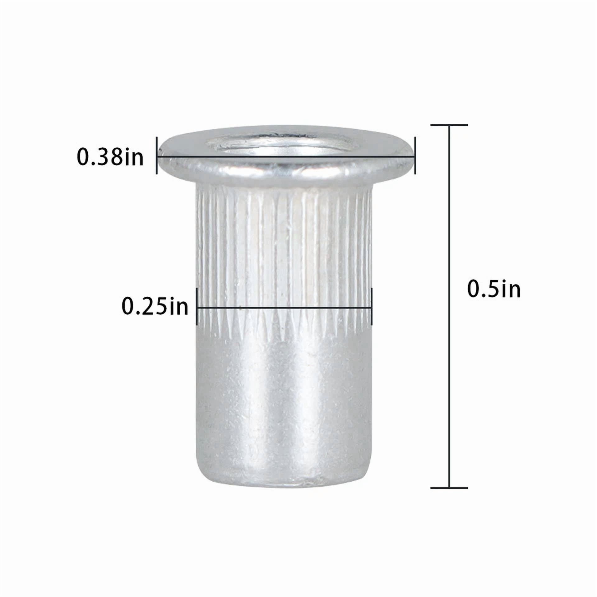 CIRCLE- 100 Pack 10 - 24 Aluminum Sliver Rivet Nut Rivnut Insert Nutsert Sae New