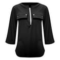 thumbnail image 4 of SHITINN Women's Casual Pocket Zippered 3/4 Sleeve T Shirt Stylish and Functional Tshirts Shirts for Women Women Short Sleeve Tops Women Summer Top, 4 of 5