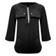 thumbnail image 4 of Camiseta informal de mujer con mangas 3/4, cremallera y bolsillos. Prenda funcional y elegante., 4 of 5