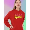 thumbnail image 2 of You Are Loved Bubblegum Banner Hoodie Women -Smartprints Designs, Female Small, 2 of 4