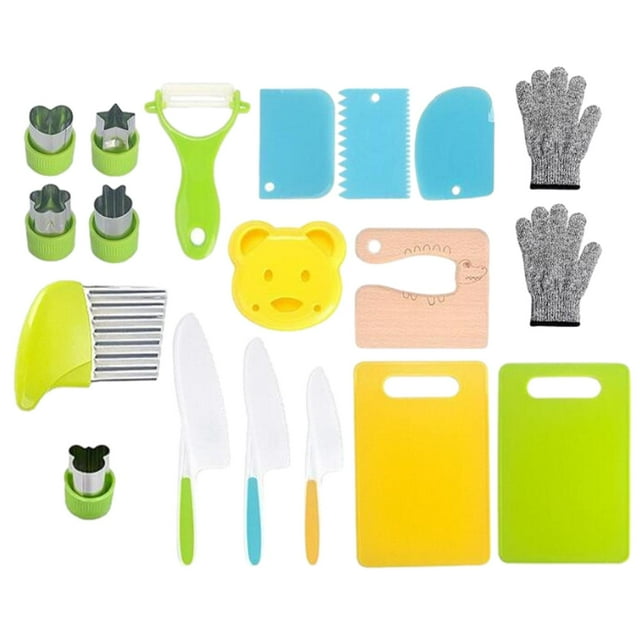Juguetes de cocina para niños Tabla de cortar Habilidad práctica Juguete sensorial Cocina 19 piezas