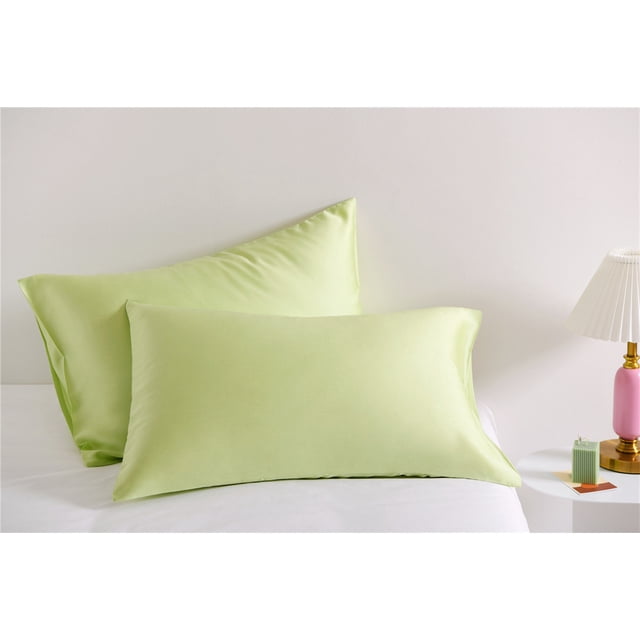 Nvzi 3 fundas de almohada lisas de 60 cm. Clásicas y atemporales, fundas de almohada sencillas de color puro, que combinan con cualquier cama. 48 x 74 cm (verde).