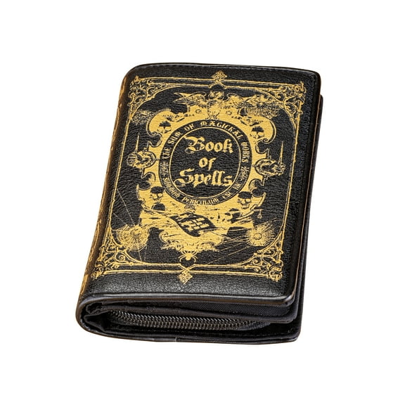 Collections Etc Book of Spells, Find What You Seek Gold-Toned Accent Wallet
