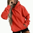 thumbnail image 7 of Godom Womens Solid Hoodies Fall Fashion Casual Long Sleeve Hooded Sweatshirts Loose Comfy Trendy Pullover Tops with Pockets, 7 of 7