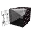 thumbnail image 3 of Crown Dog Crate Cover, Repetitive Stars Cartoonish Elements on a Dark Background Royal Feels, Easy to Use Pet Kennel Cover for Medium Large Dogs, 35" x 23" x 27", Pale Pink Charcoal Grey, by Ambesonne, 3 of 6