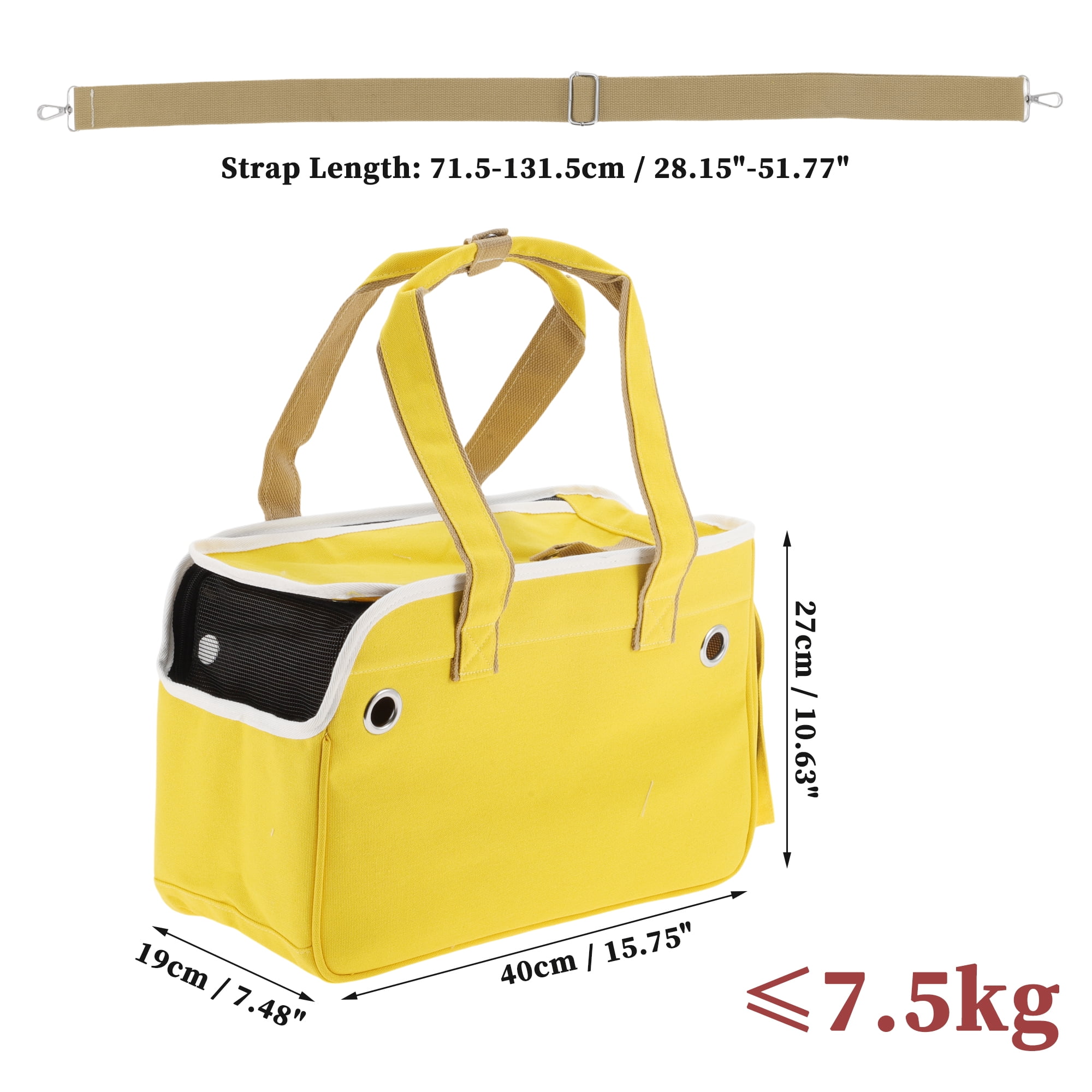 Unique Bargains Foldable Pet Carrier Bag with Removable Mat Yellow