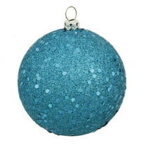 Vickerman 4" Turquoise Sequin Ball Ornament, 6 per Bag