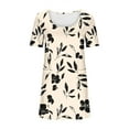 thumbnail image 7 of Xuniizn Womens Summer Dresses Floral Print Scoop Neck Short Sleeve Beach Boho Mini Sundress with Pockets Casual Soft Breathable Trendy Vintage Dress, S-2XL, 7 of 7