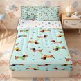 thumbnail image 2 of Erosebridal Mint Dachshund Grid Zipper Queen Comforter Set with Fitted Sheet and 2 Pillowcases,Vibrant Dot Zipper Bedding Set,Aqua White,4 Pieces,Reversible, 2 of 6