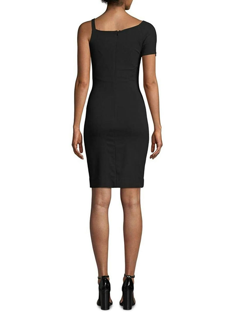 Nicole Miller Artelier Black Heavy Jersey One Shoulder Mini Dress, US 14, Women's