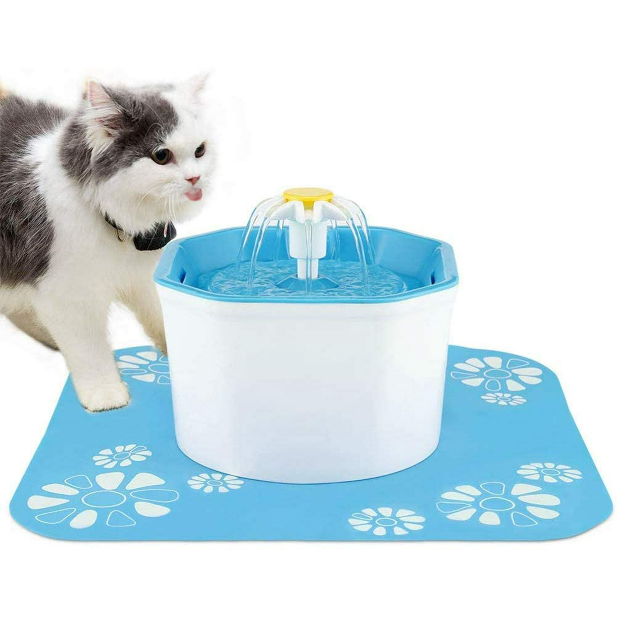 XISOBO Cat Water Fountain Silent Flower Cat Fountain Healthy Hygienic Fresh Water Fountain for Cats Dogs Birds and Little Animals Walmart