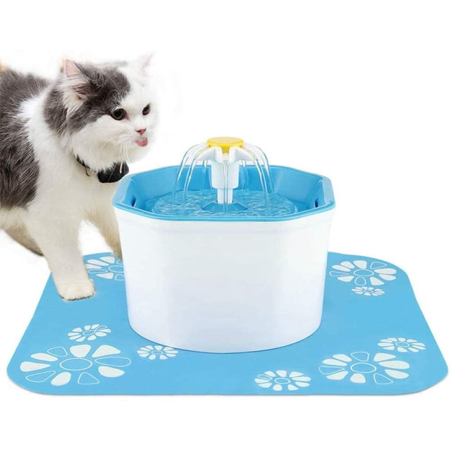 Fuente de agua para gatos MFZFUKR silenciosa de flor para gatos perros y Pequeños animales