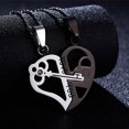 thumbnail image 3 of 1 Pair Couple Necklaces Heart Stitching Necklaces Lock Key Matching Necklaces Valentine Gift, 3 of 10