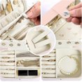 thumbnail image 3 of Jewellery Box Small Travel Jewelry Organiser Storage Case for Necklace Rings Bracelets Earrings Premium Faux PU Leather Jewellery Gift Box Girls Women, 3 of 5