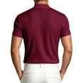thumbnail image 5 of LODIENY Casual Slim Fit Basic Tops for Men Short Sleeve Shirt Turtleneck T Shirts Jacquard Textured Stretch Stylish Tees Wine S, 5 of 8