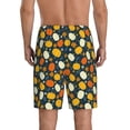 thumbnail image 4 of Lsque Autumn Pumpkin Maple Leaf Plants Mens Sleep Pajama Shorts,Short Pajama Pants, Cotton Ultra-Soft Knit-Small, 4 of 9
