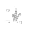 thumbnail image 2 of 10k White Gold Letter Name Personalized Monogram Initial W Charm Pendant Necklace for Women, 2 of 2
