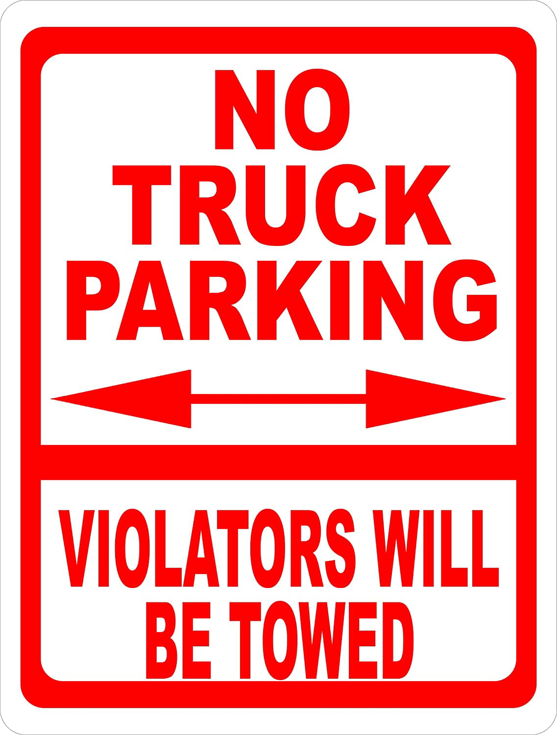 No Truck Parking Violators Will Be Towed Aluminum Metal 8x12 Sign 