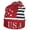 Red/White, variant on American Flag Beanie Embroidered USA Centurion Font W/Pom Pom - Navy/White