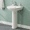 White, variant on Luku Pedestal Sink Bathroom Pedestal Sink Modern U-Shape Ceramic Pedestal Sink White