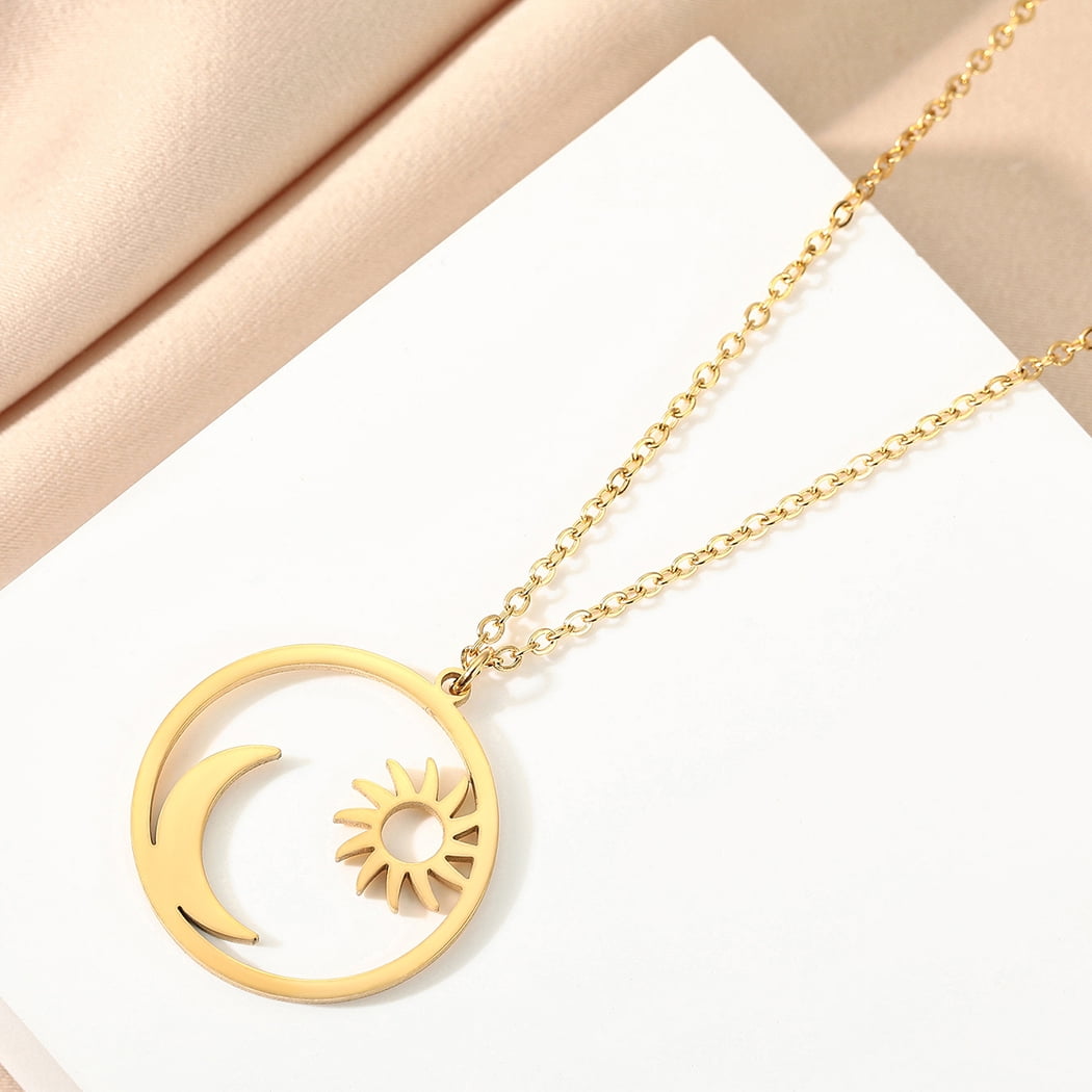 Buy Sun Moon and Stars Necklace, Gold Sun Moon Necklace, Solar Eclipse  Necklace, 18k Gold Filled Necklaces, Celestial Necklace, Eclipse Necklace  Online in India - Etsy