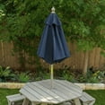 thumbnail image 6 of KidKraft Wooden Octagon Table, Stools & Umbrella Set, Kids’ Outdoor Furniture, Barnwood Gray & Navy, 6 of 6