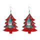 thumbnail image 1 of Pendientes de traje de cuero con copos de nieve navideños Pendientes de cuero con gotas de agua a cuadros rojos Joyas navideñas Opción de regalo versátil, 1 of 1