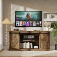 thumbnail image 2 of Furmax 65 inch TV Stand Entertainment Center with Sliding Barn Doors and Storage,Rustic Oak, 2 of 9